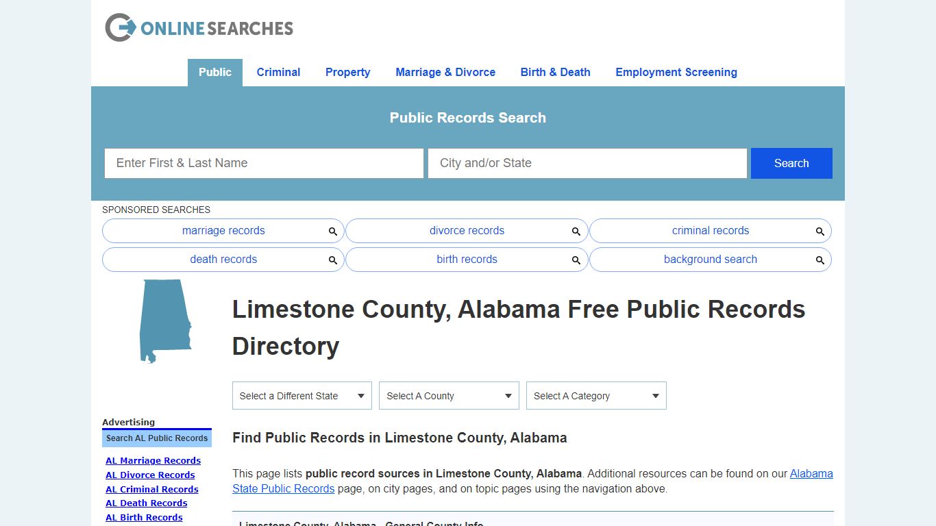 Limestone County, Alabama Public Records Directory